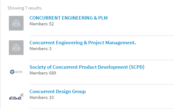 LinkedIn concurrent engineering forums list